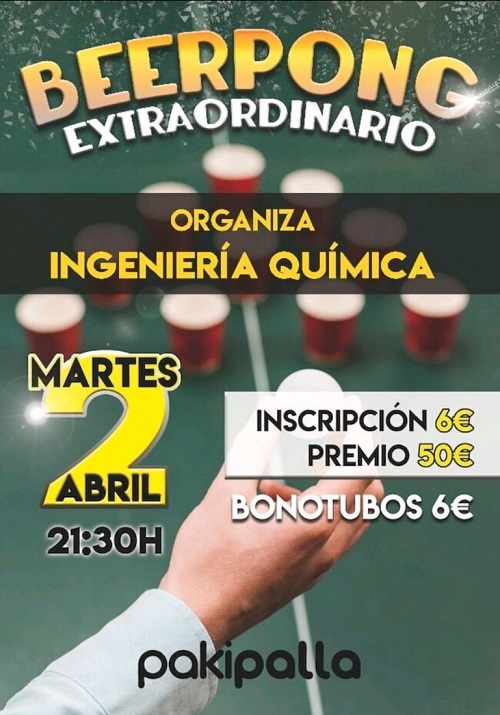 BEERPONG EXTRAORDINARIO, INGENIERÍA QUÍMICA