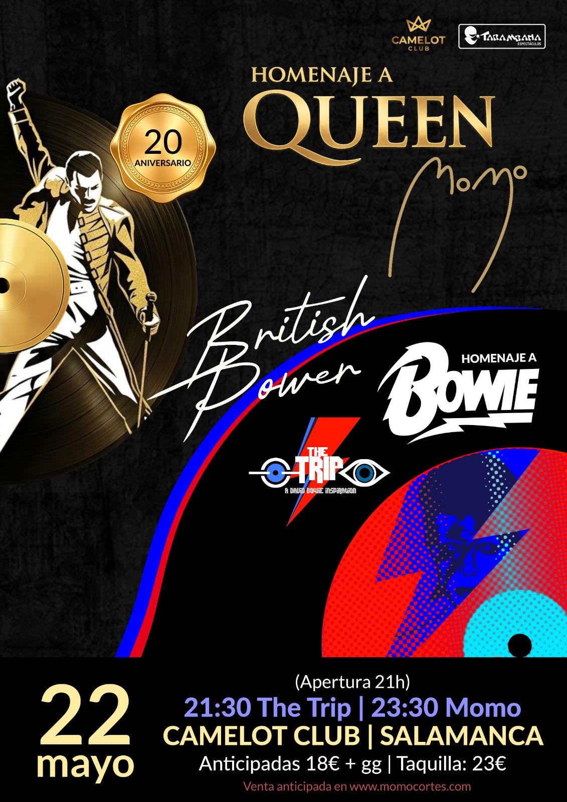 BRITISH POWER: Homenaje a QUEEN: Momo & a BOWIE: The Trip