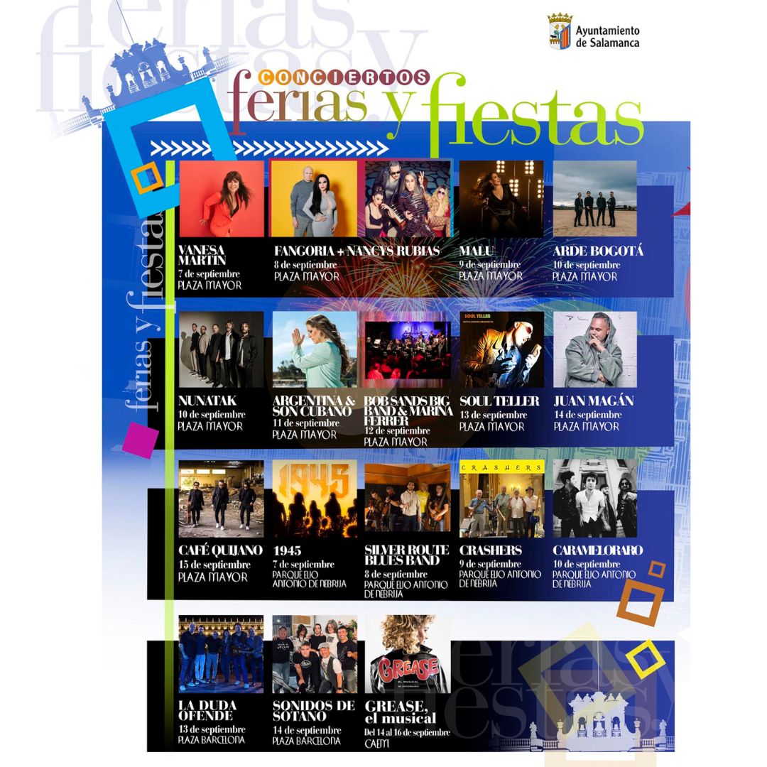 CONCIERTOS FERIAS Y FIESTAS DE SALAMANCA 2023