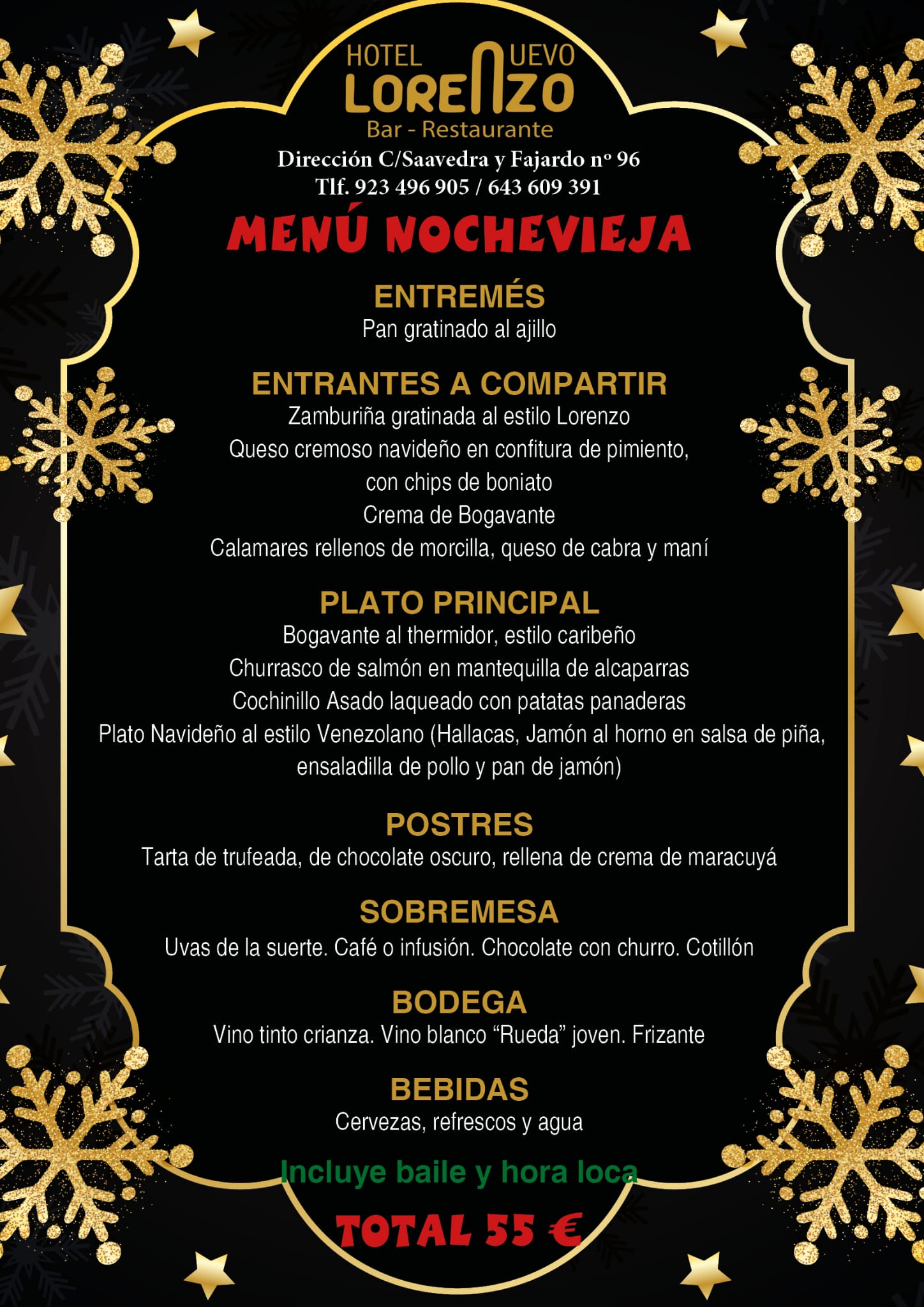 MENÚ & BAILE NOCHEVIEJA