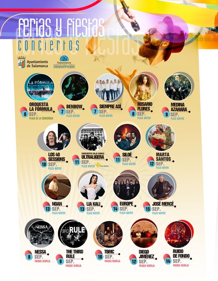 CONCIERTOS FERIAS Y FIESTAS DE SALAMANCA 2025